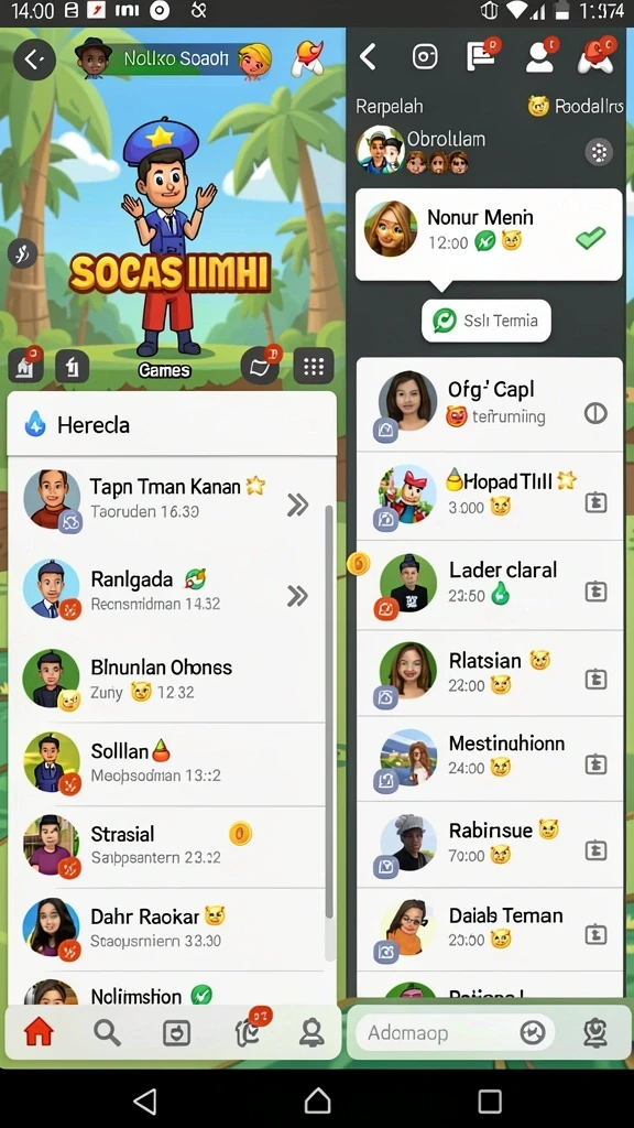 Fitur sosial yang memungkinkan interaksi antar pemain.