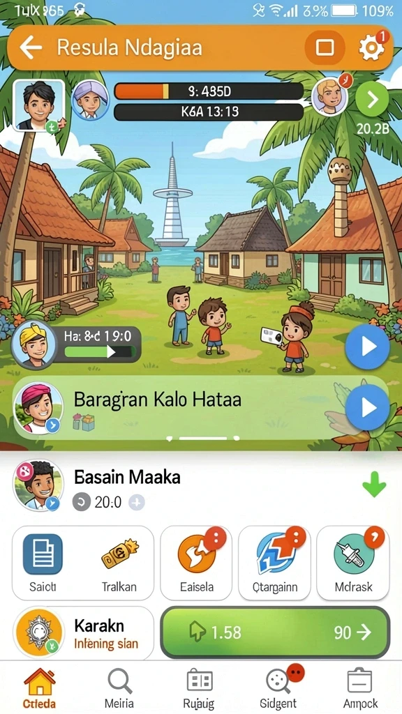 Tangkapan layar menggambarkan interaksi antar pemain yang seru.