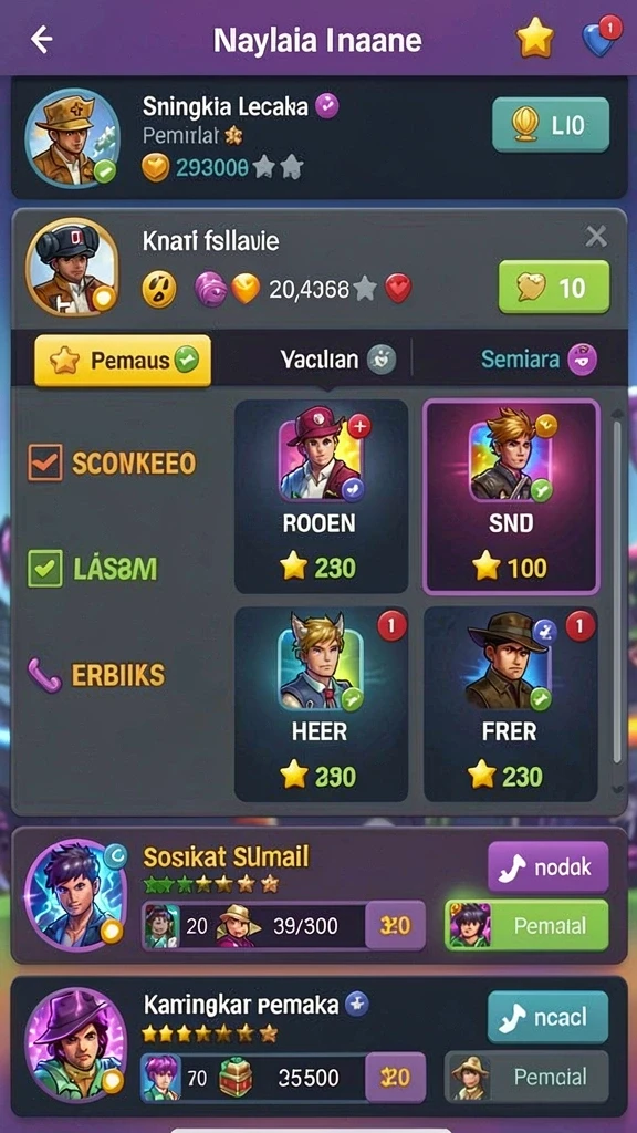 Screenshot menunjukkan karakter baru dalam game.