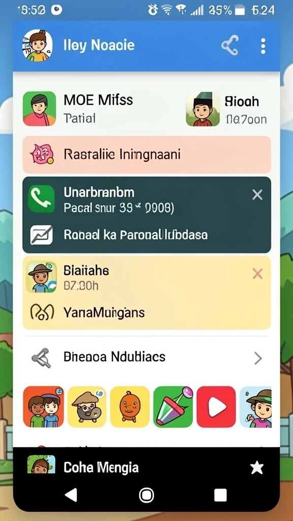 Tampilan antarmuka permainan yang intuitif dan user-friendly.