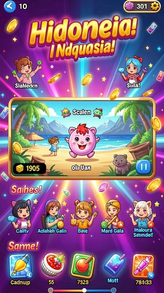 Screenshot menunjukkan tampilan menu utama yang menarik.
