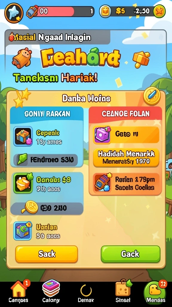 Screenshot menunjukkan tampilan awal permainan yang menarik.