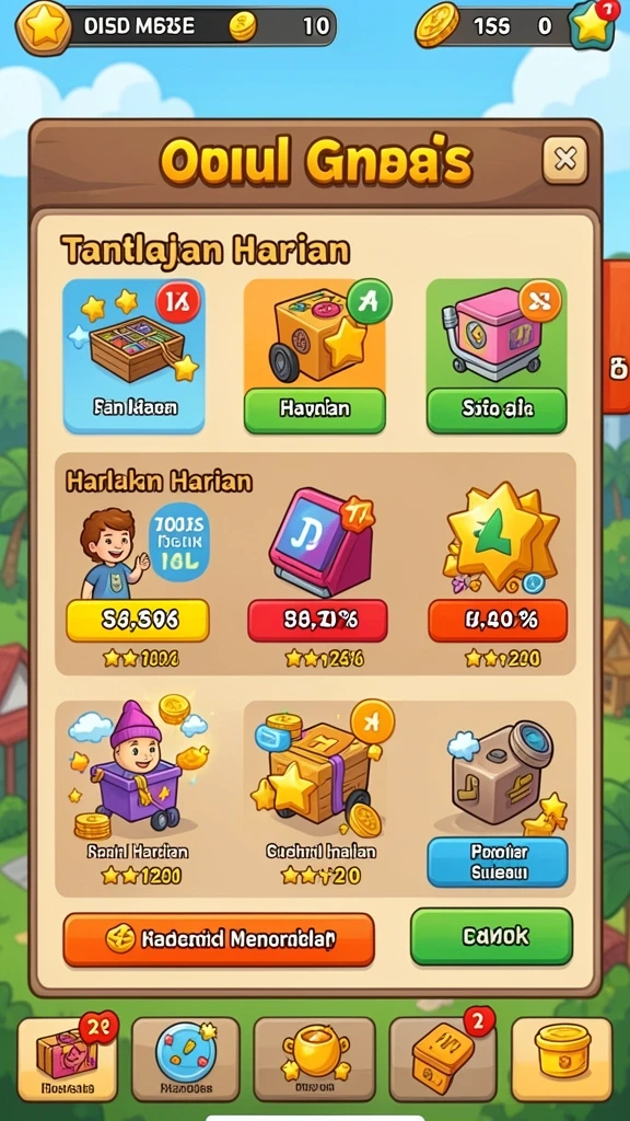 Tampilan dunia yang berwarna cerah dan penuh detail.