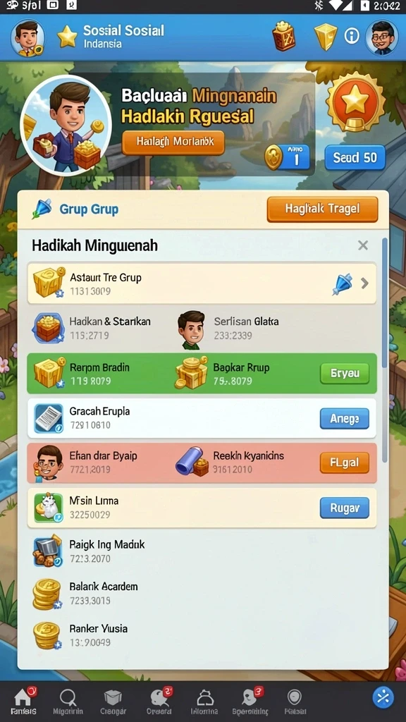 Fitur chat yang memungkinkan interaksi antar pemain.